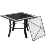 Braciere da giardino Runedak nero motivo mosaico Ø76cm - immagine 3