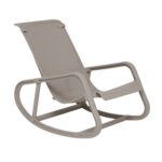 VESTIAMO CASA GIARDINO - Sedia Dondolo da giardino in Polipropilene Tortora con Protezione UV - h76x63x103,5 cm