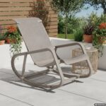 VESTIAMO CASA GIARDINO - Sedia Dondolo da giardino in Polipropilene Tortora con Protezione UV - h76x63x103,5 cm - immagine 2