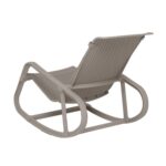 VESTIAMO CASA GIARDINO - Sedia Dondolo da giardino in Polipropilene Tortora con Protezione UV - h76x63x103,5 cm - immagine 3