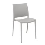 VESTIAMO CASA GIARDINO - Sedia da giardino in Polipropilene Grigia con Protezione UV - h78,5x49x38 cm