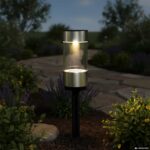DICTROLUX - Lampada Solare Led da esterno Segnapasso Luce Calda - h19 cm diametro 5 cm - immagine 2
