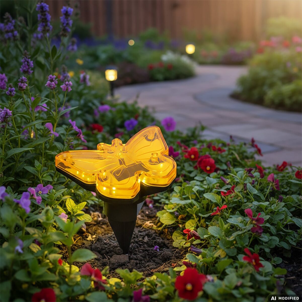 DICTROLUX - Lampada Solare Led da giardino Decorativa a Forma di Farfalla - immagine 2
