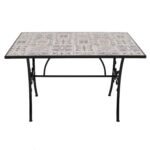 VESTIAMO CASA - Tavolo Rettangolare in metallo nero con top maioliche Blu - h75x120x80 cm - immagine 2