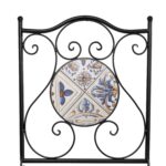 VESTIAMO CASA - Sedia Pieghevole in metallo nero con maioliche Blu - h92x38x46 cm - immagine 4
