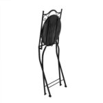 VESTIAMO CASA - Sedia Pieghevole in metallo nero con maioliche Blu - h92x38x46 cm - immagine 5
