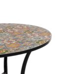 VESTIAMO CASA - Tavolo Tondo in metallo nero con top maioliche - h75 cm diametro 90 cm - immagine 2