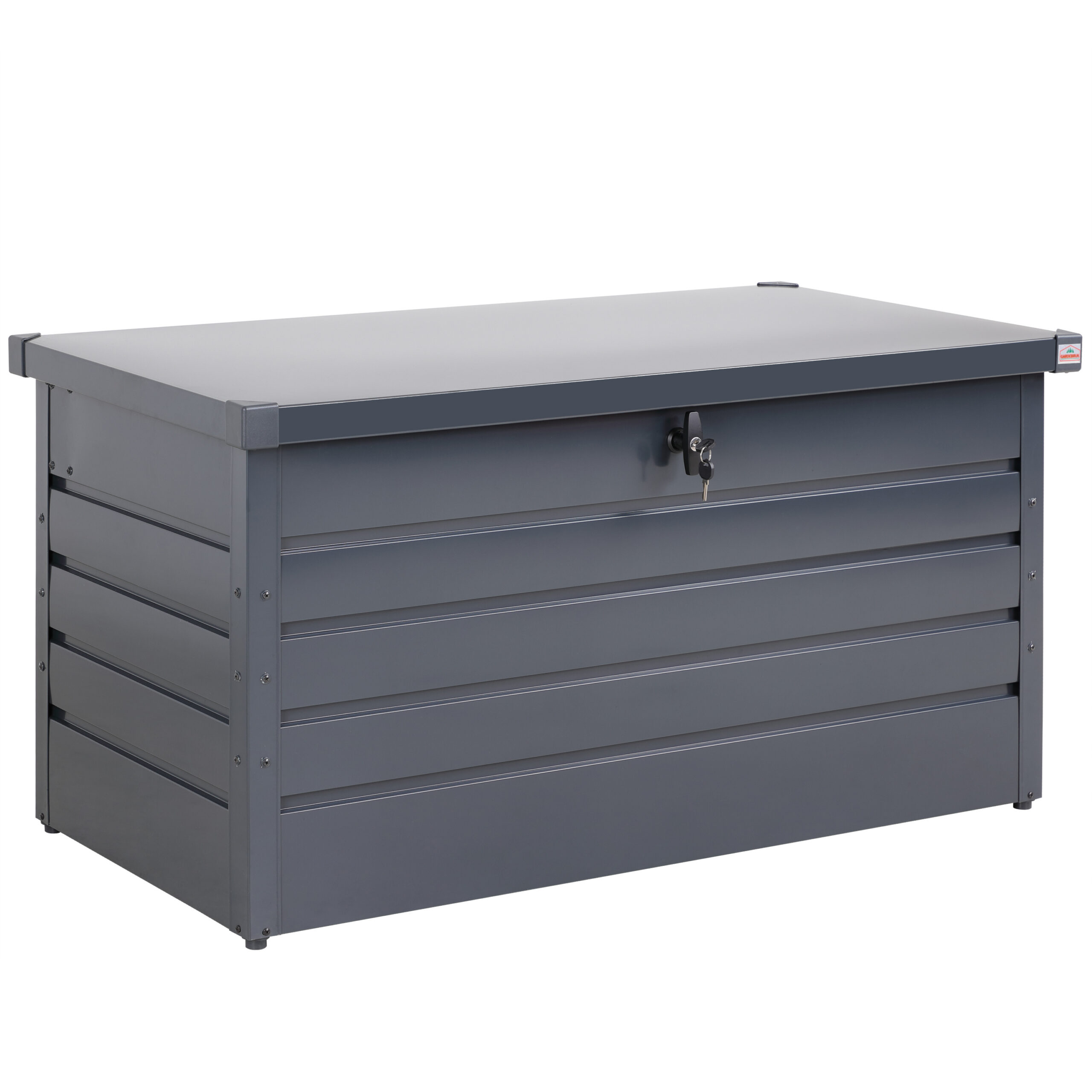 631f9a33d84108ed66aa0800fc97fc15_a-de-108138g.jpg Baule da giardino con serratura grigio metallo - immagine 1