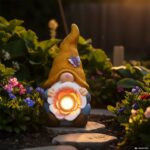DICTROLUX - Lampada Solare Decorativa da Giardino Gnomo Luce Calda h38 cm - immagine 2