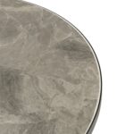 VESTIAMO CASA GIARDINO - Set giardino Bistrot tavolo rotondo 60 cm e 2 sedie in metallo Nero e Top in ceramica Effetto Marmo Grigio - immagine 2