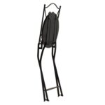 VESTIAMO CASA GIARDINO - Set giardino Bistrot tavolo rotondo 60 cm e 2 sedie in metallo Nero e Top in ceramica Effetto Marmo Grigio - immagine 7