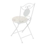 VESTIAMO CASA GIARDINO - Set giardino Bistrot tavolo rotondo 60 cm e 2 sedie in metallo Bianco e Top in ceramica Effetto Marmo Bianco - immagine 6