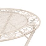 VESTIAMO CASA GIARDINO - Set giardino Bistrot Tavolo rotondo 70 cm e 2 sedie pieghevoli in metallo Bianco Design Liberty - immagine 4