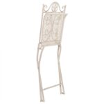 VESTIAMO CASA GIARDINO - Set giardino Bistrot Tavolo rotondo 70 cm e 2 sedie pieghevoli in metallo Bianco Design Liberty - immagine 8