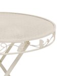 VESTIAMO CASA GIARDINO - Set giardino Bistrot Tavolo rotondo 70 cm e 2 sedie richiudibili in metallo Crema Design Liberty - immagine 3