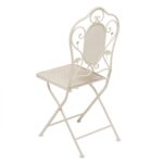VESTIAMO CASA GIARDINO - Set giardino Bistrot Tavolo rotondo 70 cm e 2 sedie richiudibili in metallo Crema Design Liberty - immagine 4