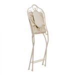 VESTIAMO CASA GIARDINO - Set giardino Bistrot Tavolo rotondo 70 cm e 2 sedie richiudibili in metallo Crema Design Liberty - immagine 6