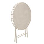 VESTIAMO CASA GIARDINO - Set giardino Bistrot Tavolo rotondo 70 cm e 2 sedie richiudibili in metallo Crema Design Liberty - immagine 7