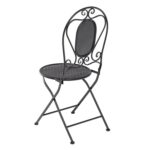 VESTIAMO CASA GIARDINO - Set giardino Bistrot Tavolo rotondo 70 cm e 2 sedie richiudibili in metallo Nero Design Liberty - immagine 4