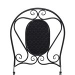 VESTIAMO CASA GIARDINO - Set giardino Bistrot Tavolo rotondo 70 cm e 2 sedie richiudibili in metallo Nero Design Liberty - immagine 5