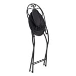 VESTIAMO CASA GIARDINO - Set giardino Bistrot Tavolo rotondo 70 cm e 2 sedie richiudibili in metallo Nero Design Liberty - immagine 6