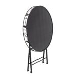 VESTIAMO CASA GIARDINO - Set giardino Bistrot Tavolo rotondo 70 cm e 2 sedie richiudibili in metallo Nero Design Liberty - immagine 7