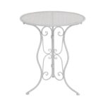 VESTIAMO CASA GIARDINO - Set giardino Bistrot Tavolo rotondo 60 cm e 2 sedie richiudibili in metallo Bianco Design Liberty - immagine 4