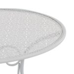 VESTIAMO CASA GIARDINO - Set giardino Bistrot Tavolo rotondo 60 cm e 2 sedie richiudibili in metallo Bianco Design Liberty - immagine 3