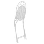 VESTIAMO CASA GIARDINO - Set giardino Bistrot Tavolo rotondo 60 cm e 2 sedie richiudibili in metallo Bianco Design Liberty - immagine 8