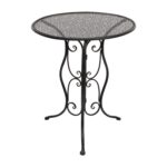 VESTIAMO CASA GIARDINO - Set giardino Bistrot Tavolo rotondo 60 cm e 2 sedie richiudibili in metallo Nero Design Liberty - immagine 4