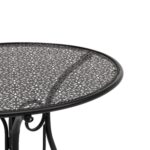 VESTIAMO CASA GIARDINO - Set giardino Bistrot Tavolo rotondo 60 cm e 2 sedie richiudibili in metallo Nero Design Liberty - immagine 3