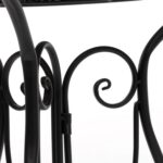 VESTIAMO CASA GIARDINO - Set giardino Bistrot Tavolo rotondo 60 cm e 2 sedie richiudibili in metallo Nero Design Liberty - immagine 5