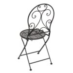 VESTIAMO CASA GIARDINO - Set giardino Bistrot Tavolo rotondo 60 cm e 2 sedie richiudibili in metallo Nero Design Liberty - immagine 7