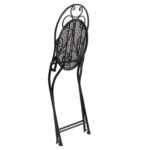 VESTIAMO CASA GIARDINO - Set giardino Bistrot Tavolo rotondo 60 cm e 2 sedie richiudibili in metallo Nero Design Liberty - immagine 8