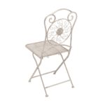 VESTIAMO CASA GIARDINO - Set giardino Bistrot Tavolo rotondo 60 cm e 2 sedie richiudibili in metallo Bianco Decapato - immagine 8
