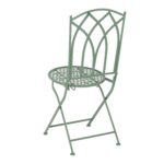 VESTIAMO CASA GIARDINO - Set giardino Bistrot Tavolo rotondo 60 cm e 2 sedie pieghevoli in metallo Verde Design Liberty - immagine 4