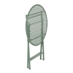 VESTIAMO CASA GIARDINO - Set giardino Bistrot Tavolo rotondo 60 cm e 2 sedie pieghevoli in metallo Verde Design Liberty - immagine 8