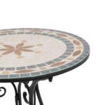 VESTIAMO CASA GIARDINO - Set giardino Bistrot tavolo rotondo 60 cm e 2 sedie in metallo Nero - immagine 3