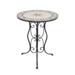 VESTIAMO CASA GIARDINO - Set giardino Bistrot tavolo rotondo 60 cm e 2 sedie in metallo Nero - immagine 4
