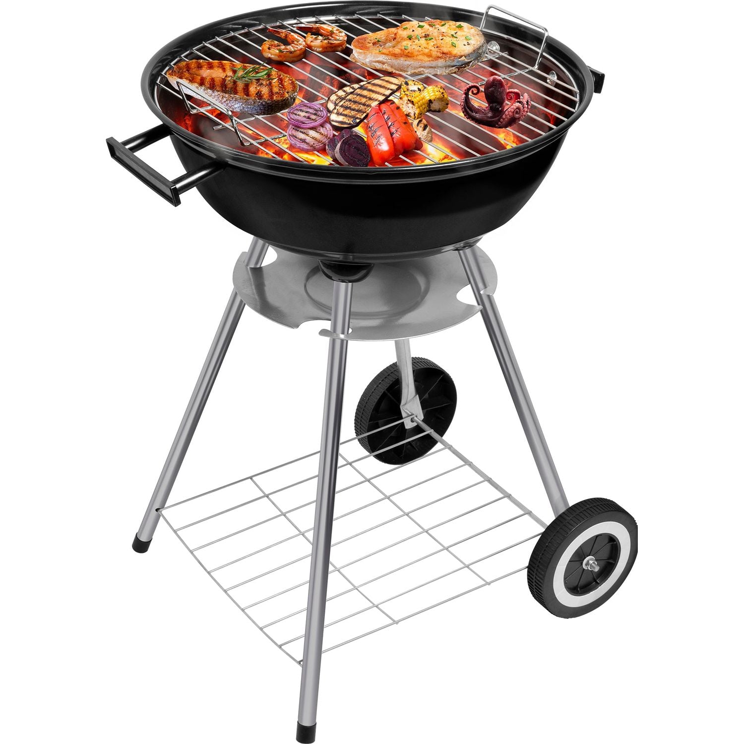 727302_2.jpg GUSTO CASA - Barbecue Tondo con coperchio e ruote - h86cm x diametro 47 cm - immagine 1