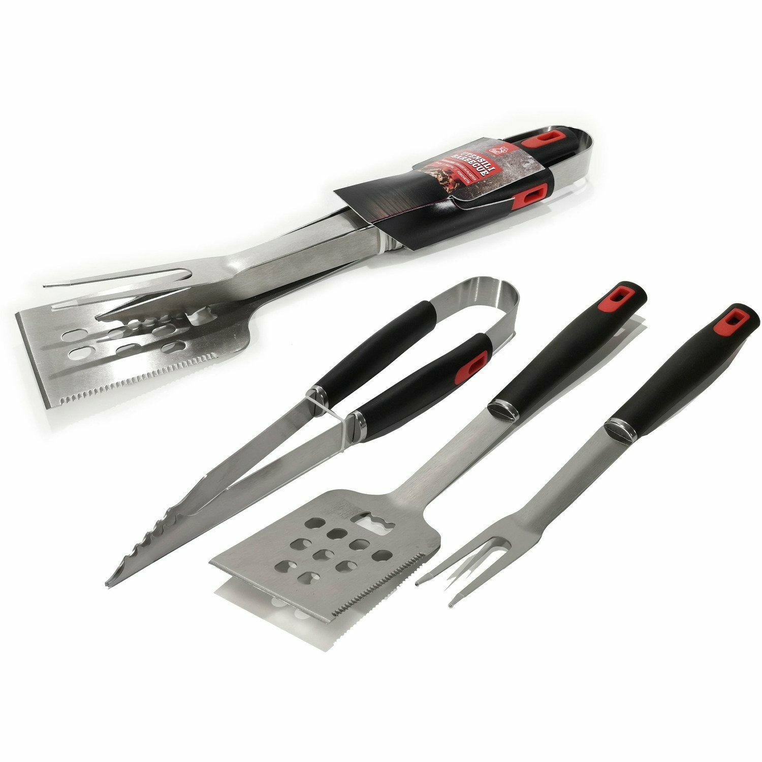 727305.jpg GUSTO CASA - Set BBQ 3 pezzi Utensili Barbecue in acciaio inox e manico in plastica - immagine 1
