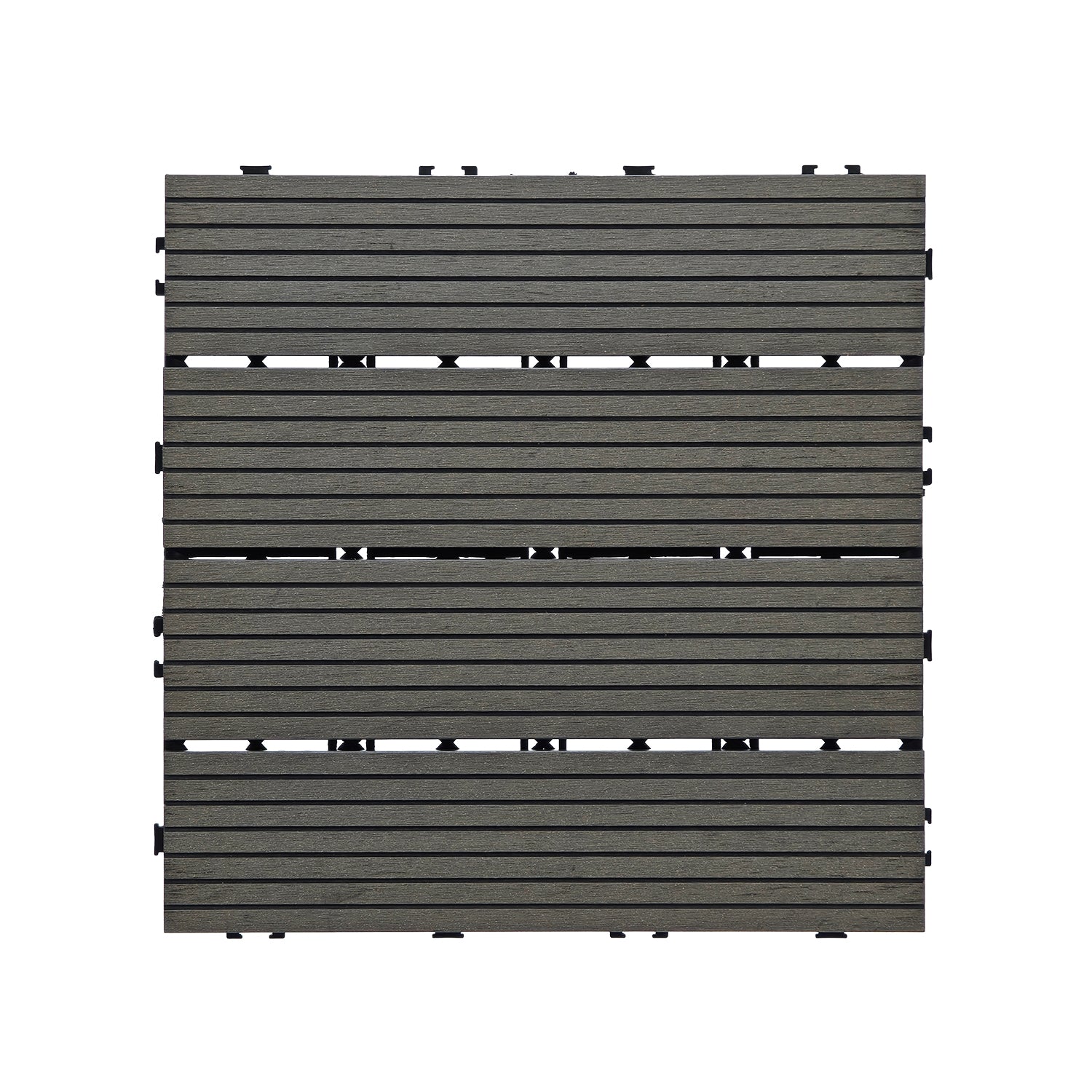 746487-01.jpg VESTIAMO CASA GIARDINO - Set 6 Mattonelle da Esterno in WPC a Incastro Grigie 29×29 cm - immagine 1