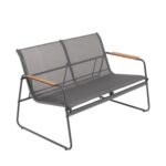 VESTIAMO CASA GIARDINO - Set da giardino 4 pezzi Struttura in Acciaio Nero, braccioli e Top in Polywood - immagine 4