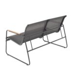 VESTIAMO CASA GIARDINO - Set da giardino 4 pezzi Struttura in Acciaio Nero, braccioli e Top in Polywood - immagine 6