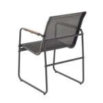 VESTIAMO CASA GIARDINO - Set da giardino 7 pezzi Tavolo con 6 Sedie struttura in Acciaio Antracite, braccioli e Top in Polywood - immagine 4