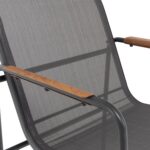 VESTIAMO CASA GIARDINO - Set da giardino 7 pezzi Tavolo con 6 Sedie struttura in Acciaio Antracite, braccioli e Top in Polywood - immagine 5