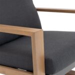 VESTIAMO CASA GIARDINO - Set Salotto da giardino 4 pezzi in Alluminio Effetto legno, Tavolino in vetro e Cuscini Antracite Design Moderno - immagine 7