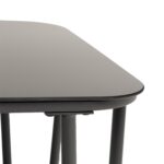 VESTIAMO CASA GIARDINO - Set da giardino 4 pezzi Struttura in Acciaio Antracite, braccioli con finitura effetto legno e Top in Vetro Temperato, cuscini inclusi - immagine 3