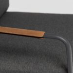 VESTIAMO CASA GIARDINO - Set da giardino 4 pezzi Struttura in Acciaio Antracite, braccioli con finitura effetto legno e Top in Vetro Temperato, cuscini inclusi - immagine 6