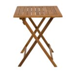 VESTIAMO CASA GIARDINO - Set giardino tavolo pieghevole 60x55 cm e 2 sedie pieghevoli in legno con seduta in corda di poliestere intrecciata - immagine 4
